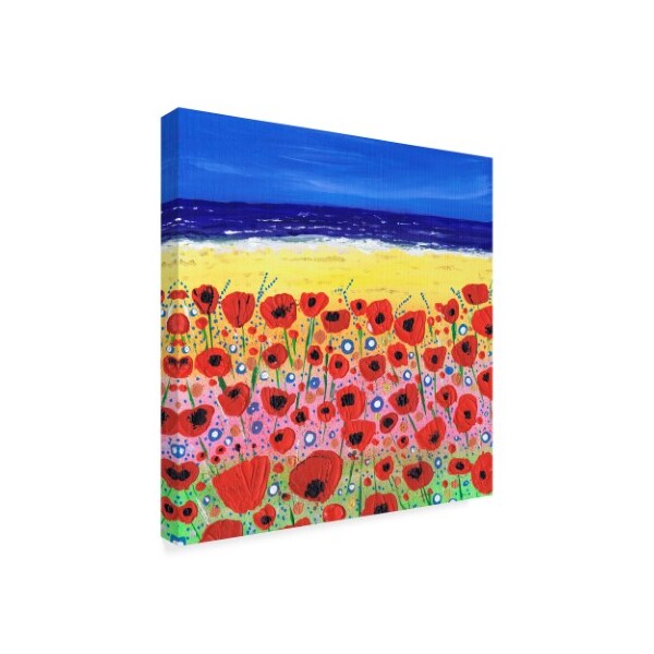 Caroline Duncan Art 'Poppies By The Beach' Canvas Art,14x14